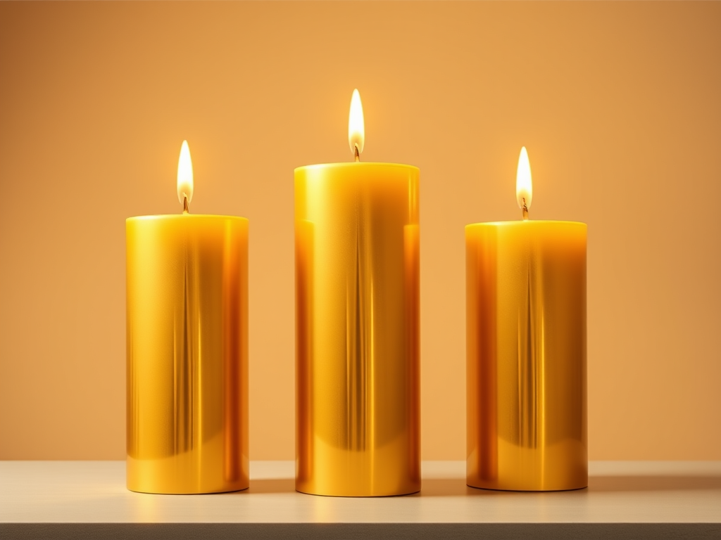 Trois bougies dorées