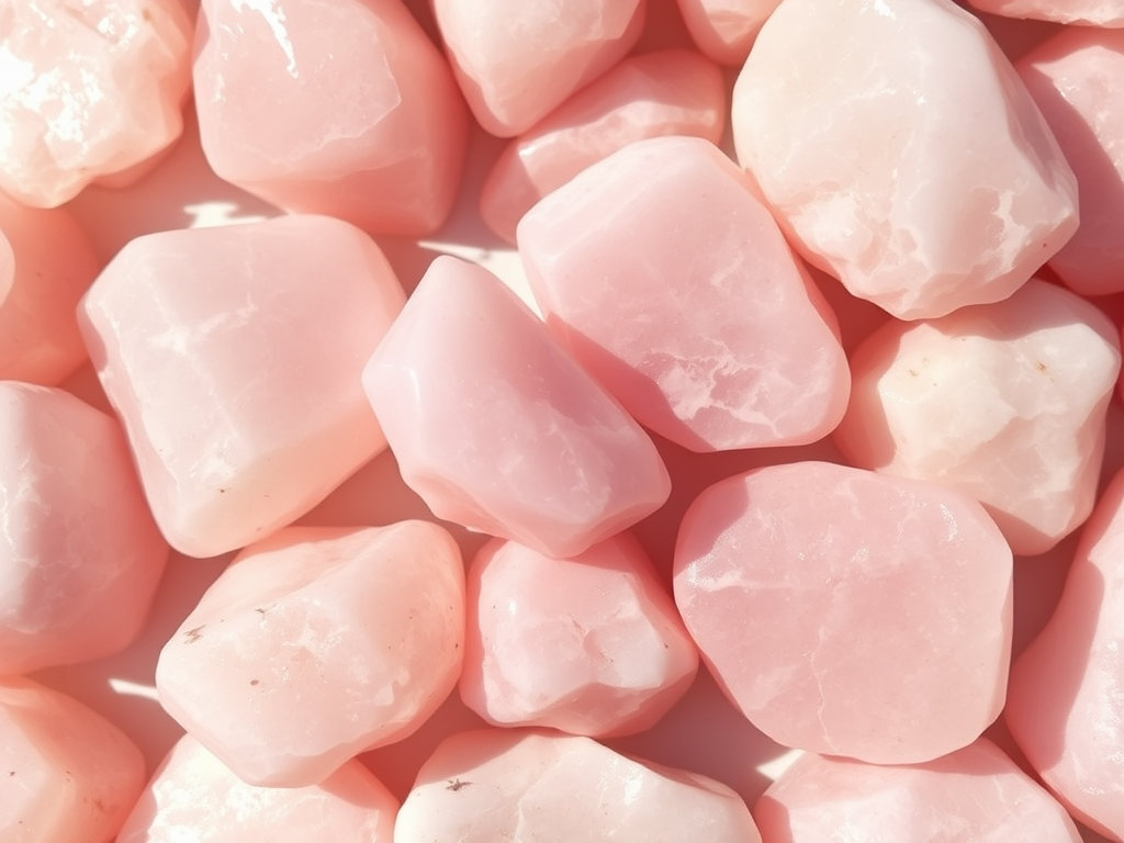Petites pierres polies de quartz rose