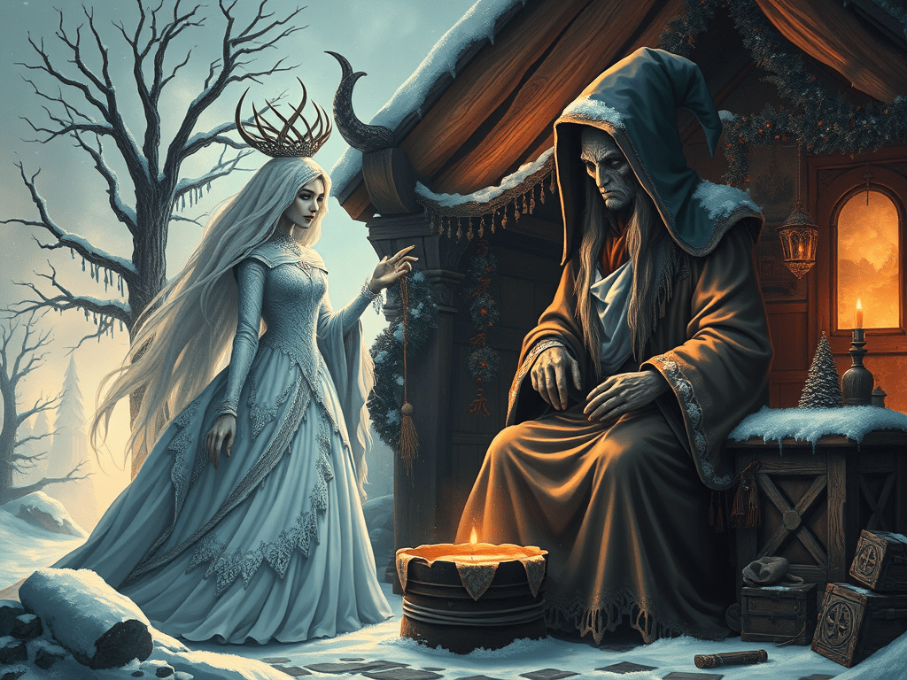 La Befana et Perchta : Les Vieilles Gardiennes de l&rsquo;Hiver et le Mystère des Récompenses&nbsp;Cachées