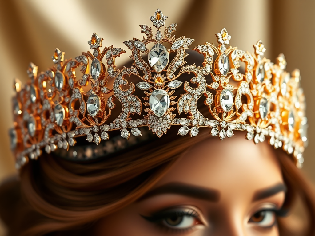 Un diadème baroque avec des strass scintillant