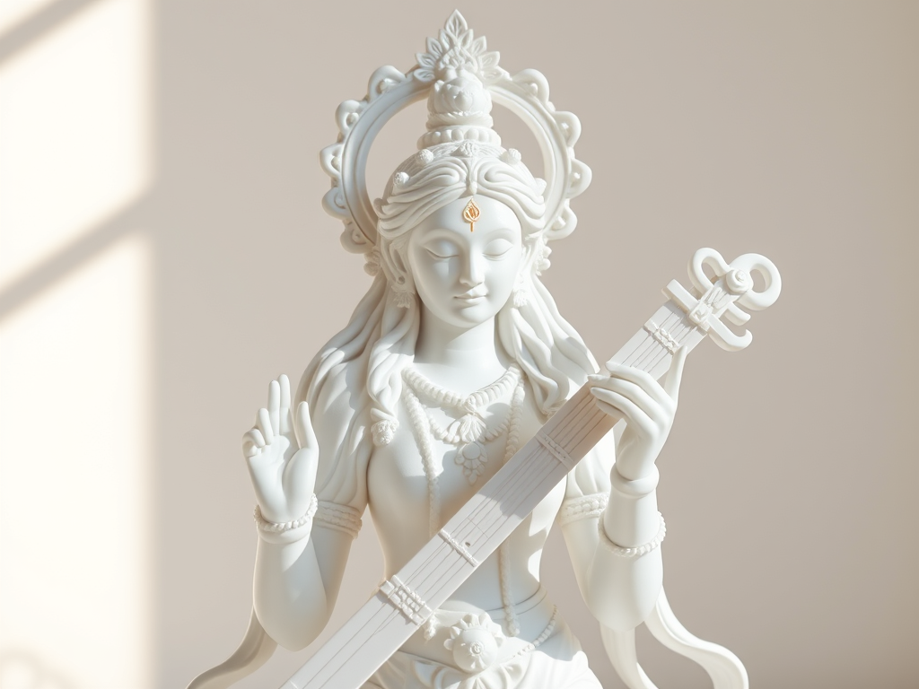 Une statuette de la déesse saraswati