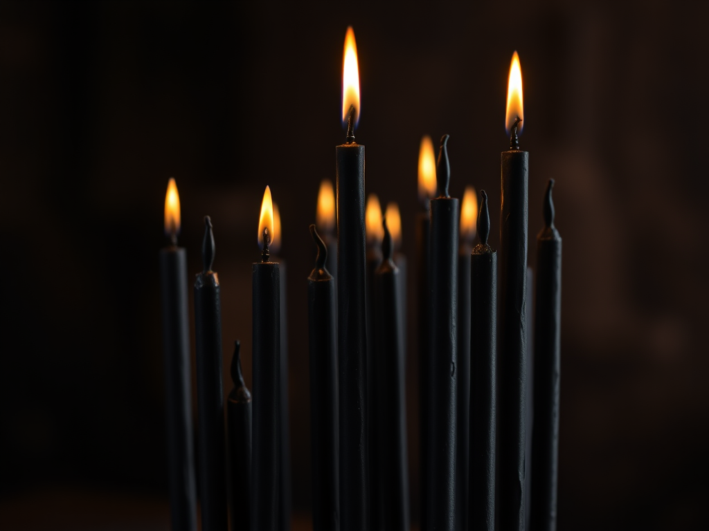 Bougie noire pour rituel