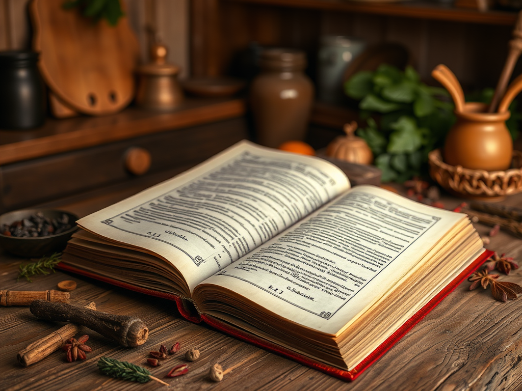 Grimoire de recette pour la cuisine de la sorcière. 