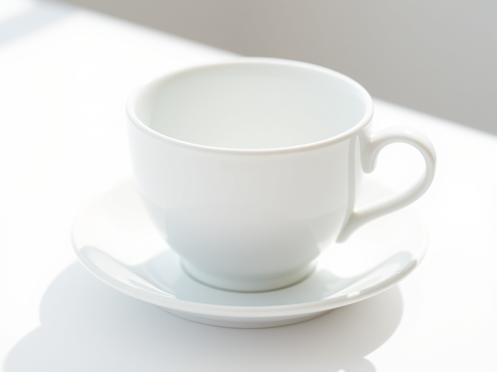 Une tasse blanche en porcelaine