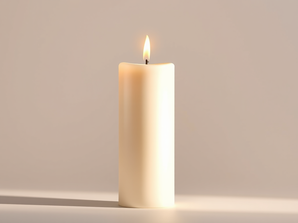 Une grande bougie blanche